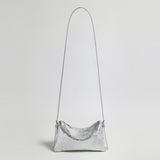 Snake-Embossed Lambskin Mini Hobo - Silver