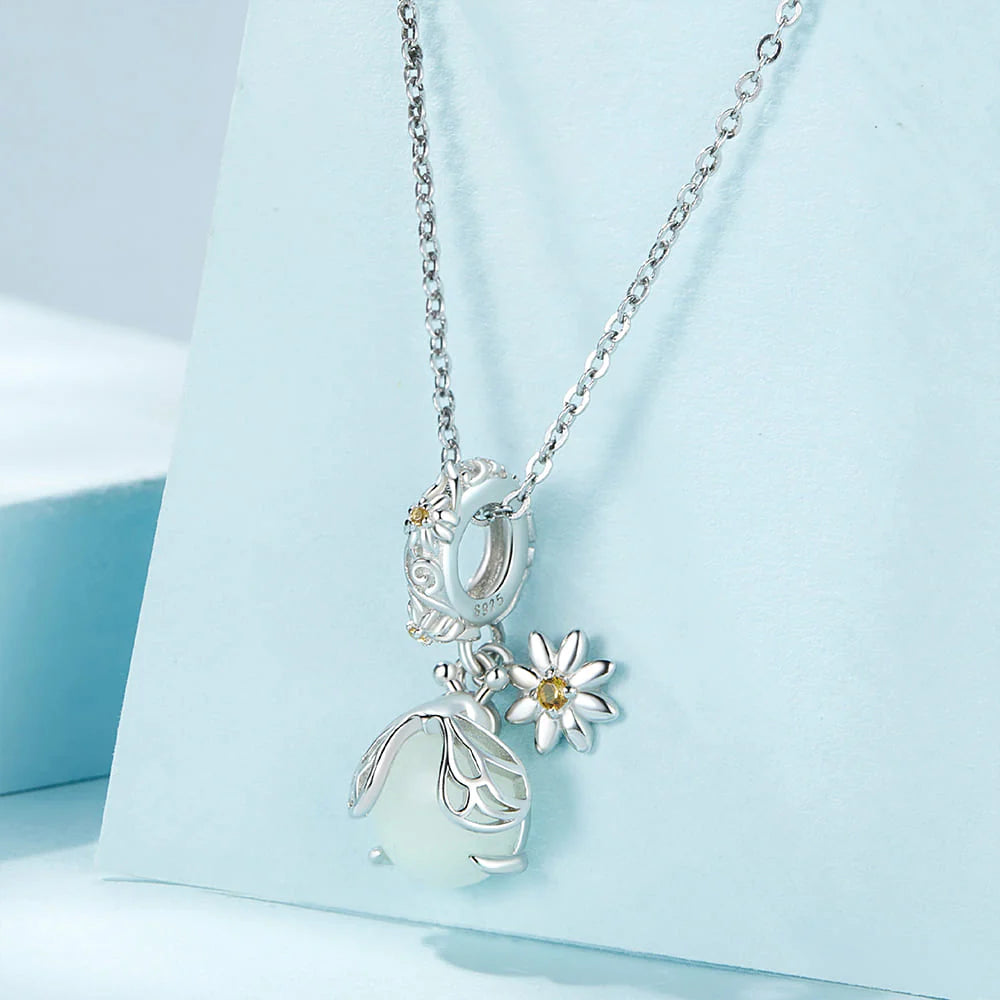 Solid 925 Signature Silver Bug Sparkle Charm