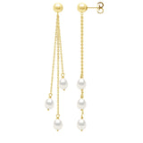 Drop Earrings Freshwater Pearl Gold Vermeil 5-6mm