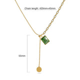 Bullion Gold Valerie Emerald Dangly Pendant Necklace