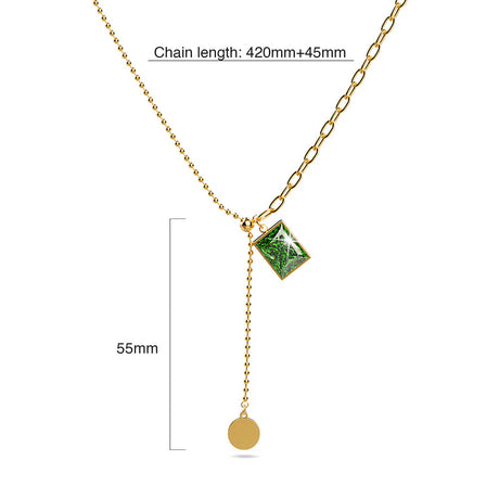 Bullion Gold Valerie Emerald Dangly Pendant Necklace