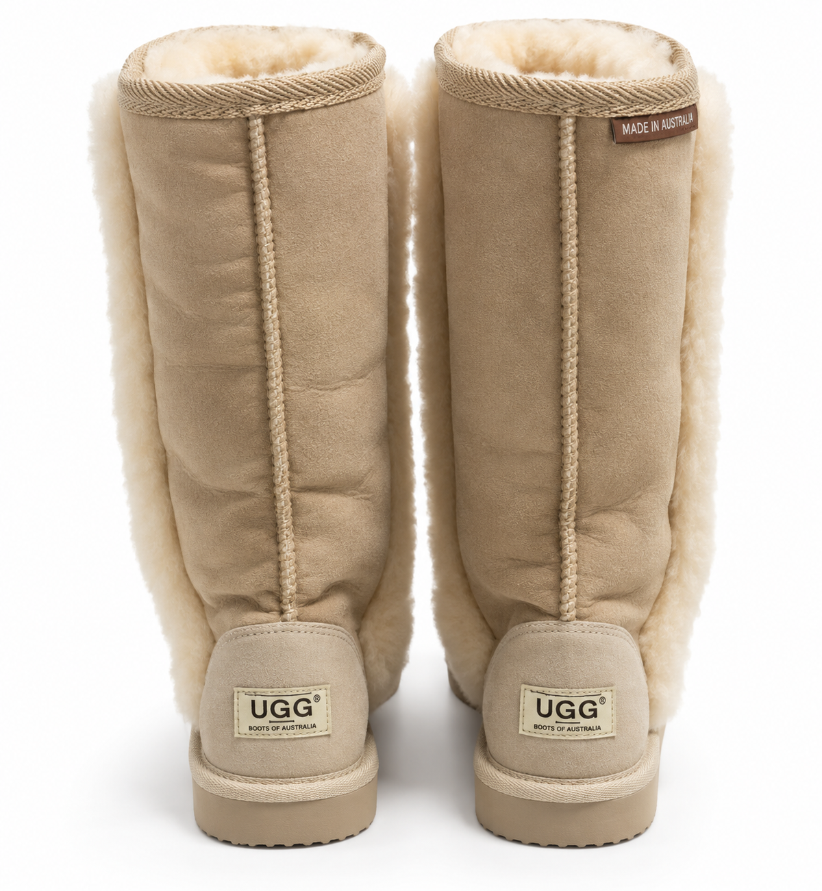 Australian Leather Ugg Panel Tall Boots - Natural - AU4