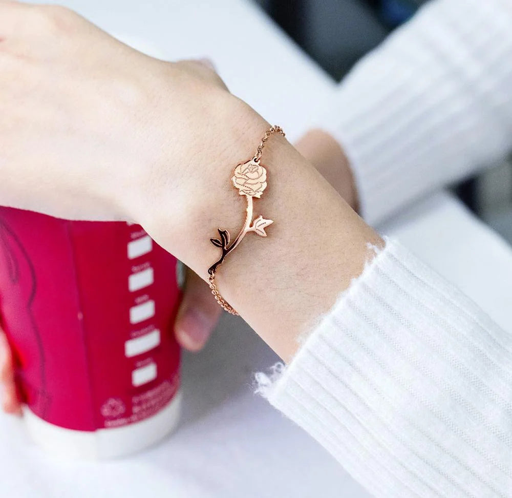 Bullion Gold One Piece Rose Bracelet in Rose Gold Layered Steel Jewellery