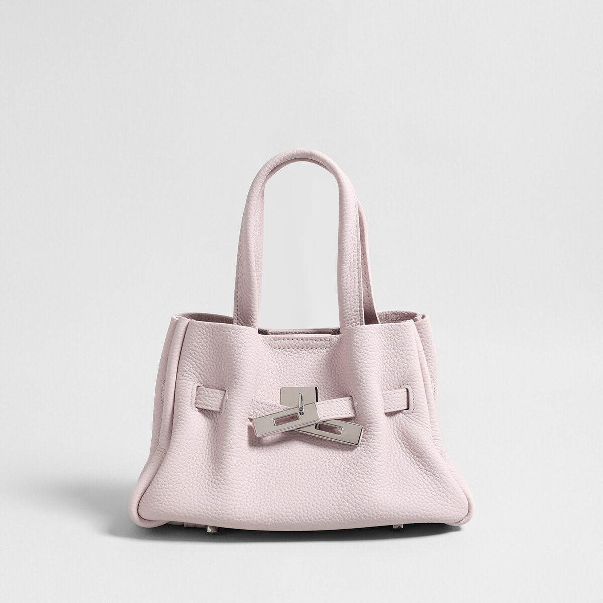 Togo Leather Structured Tote - Pink
