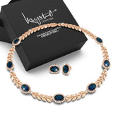 Boxed Georgina Necklace and Earrings Set Sapphire Embellished with Swarovski® Crystals