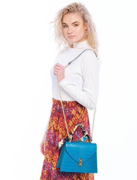 Bosccolo Handbag - Blue  Croco
