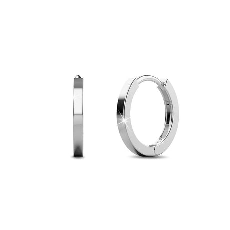 Solid 925 Sterling Silver Jerald Huggie Earrings in Silver