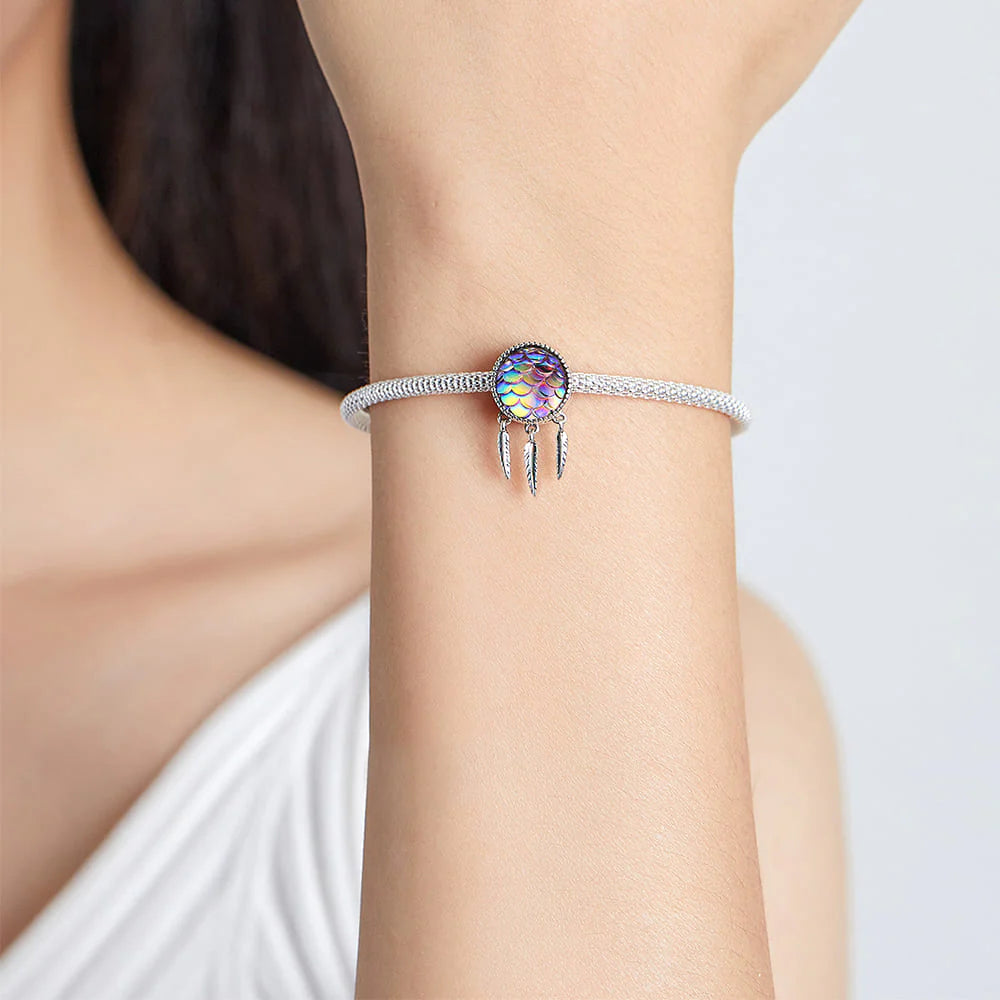 Solid 925 Sterling Silver Sweet Mermaid Pandora Inspired Bead Charm