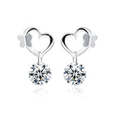 Solid 925 Sterling Silver Butterfly in Love Earrings