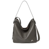 Nalandu Vintage Leather Slouchy Tote Bag - Charcoal