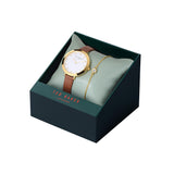 Ted Baker Womens Ammy Gold Tan Leather + Bracelet Set