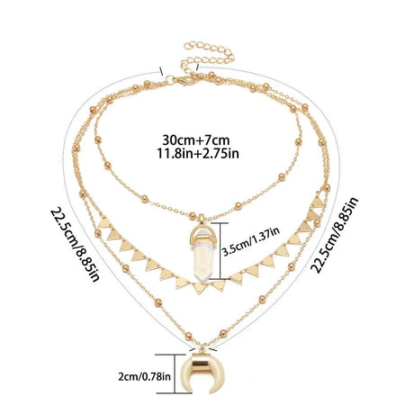 Multilayer 3 Piece Night Sky inspired Layering Gold Necklace