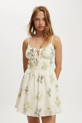 Cotton On Women's Haven Strappy Mini Dress - Floral Watercolour Gardenia