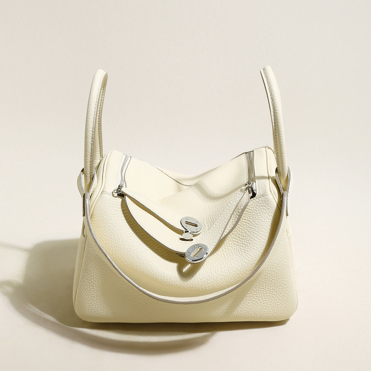 Solano Top-Grain TC Leather Shoulder Bag - Ivory