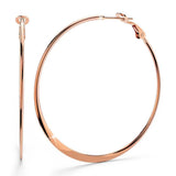 Bullion Gold Semi Flattened Hoop Earrings 50mm