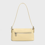 Premium Calfskin Leather Baguette Shoulder Bag - Yellow