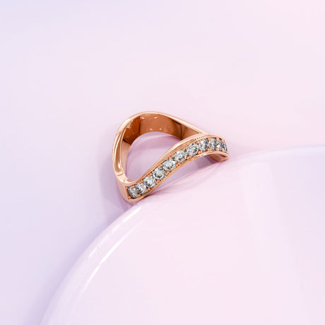 Krystal Couture Contortion Ring Embellished with Swarovski Crystals Rose Gold