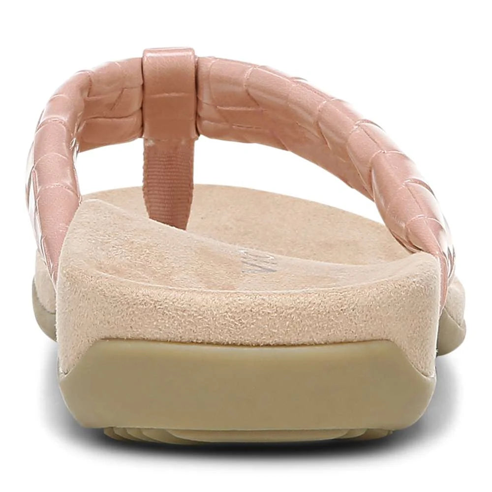 Vionic Layne Toe Post Sandal - Peach Woven