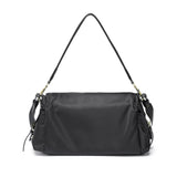 BAMEI Water-Resistant Ballistic Nylon Messenger Bag with Leather Buckle - Black
