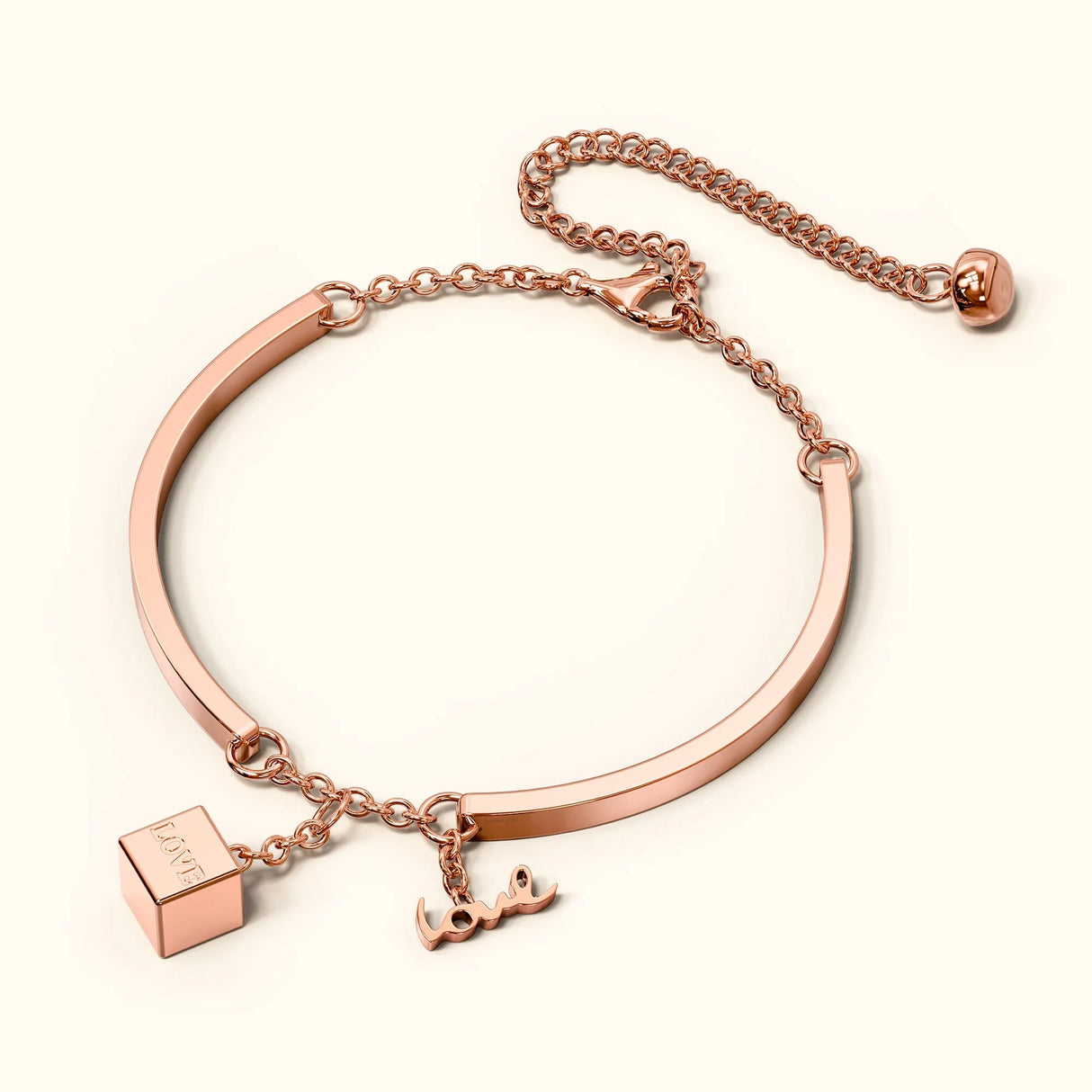 Bullion Gold Cubic Love Charm Bracelet