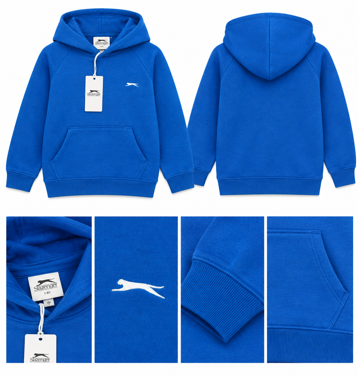 Slazenger Junior Boys Fleece Hoodie - Blue Active Blue