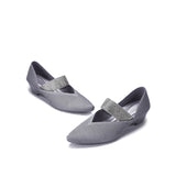Princess Crystal Strap Mary Jane Wedges - Grey