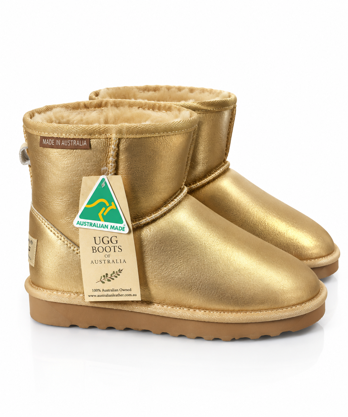 Australian Leather Ugg Mini Leather - Gold - AU5
