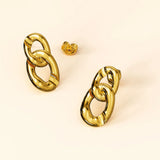 Bullion Gold Inscript Link Gold Layered Earrings