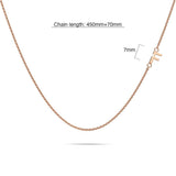 Bullion Gold Sparkling Alphabet Initials Stainless Steel Necklace in Rose Gold