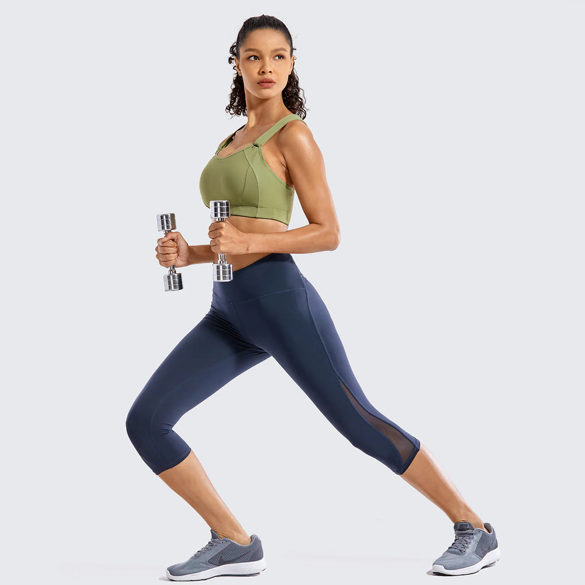 High Impact Lightly Padded Wireless Active Bra - Avocado