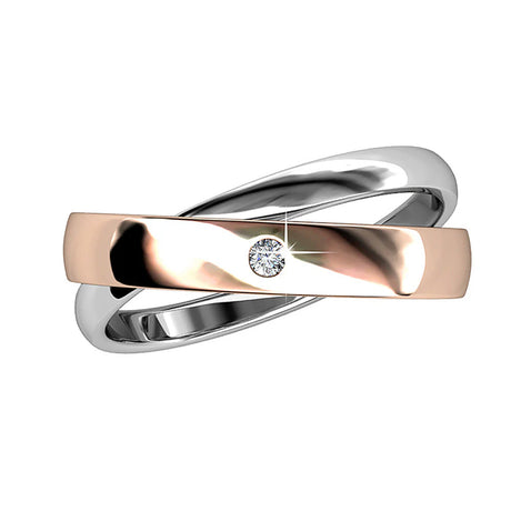 Krystal Couture Circle Bond Dual Tone Ring