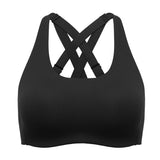 Power On Molded Cup Strappy Racerback Wireless Bra - Black