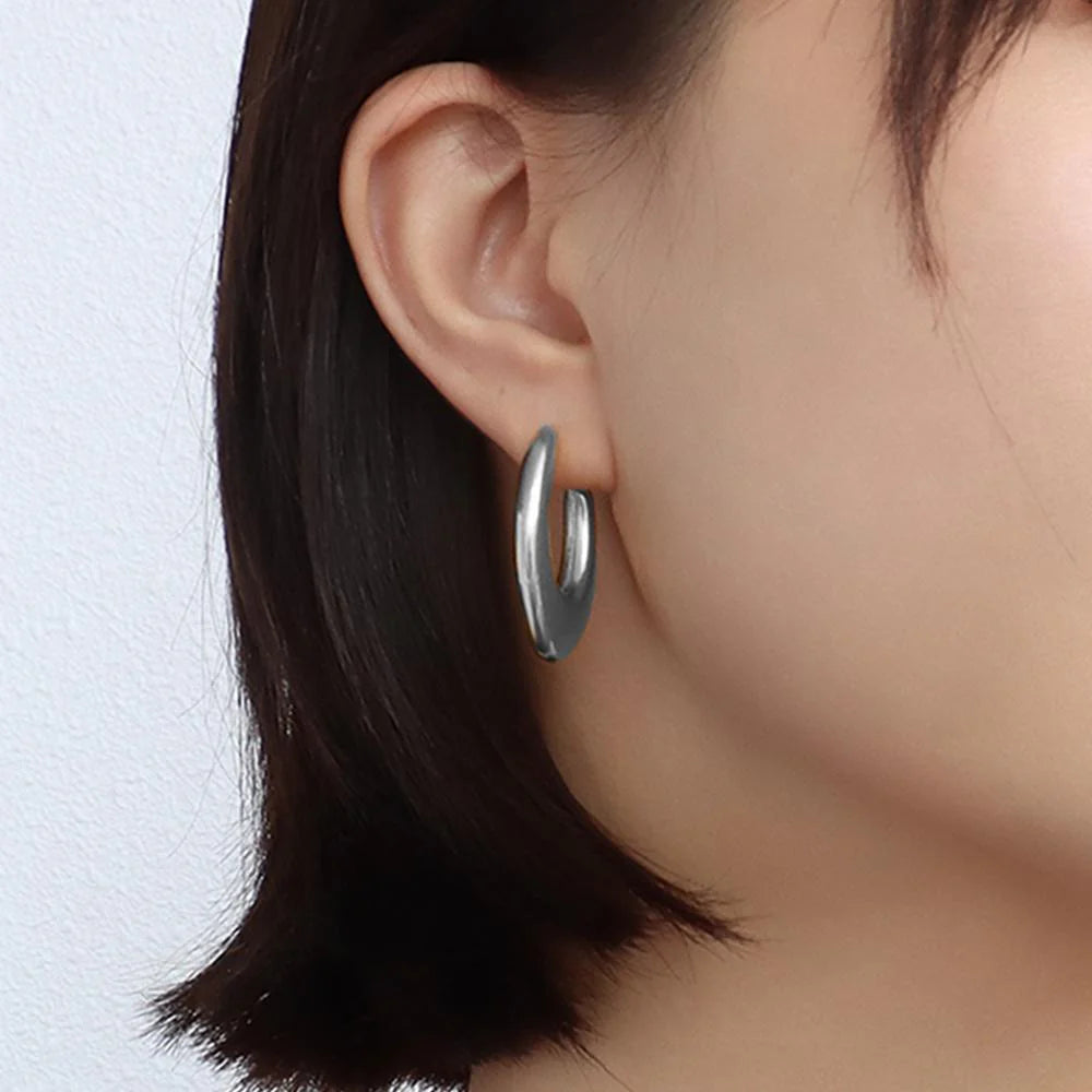 Bullion Gold Sylvia White Gold Hoop Earrings