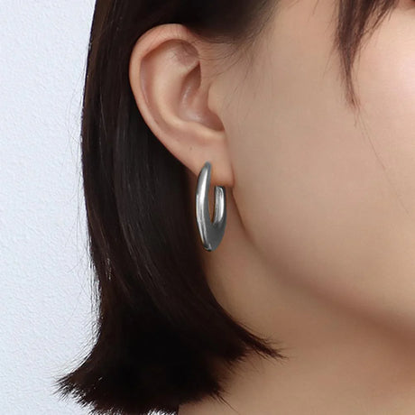 Bullion Gold Sylvia White Gold Hoop Earrings