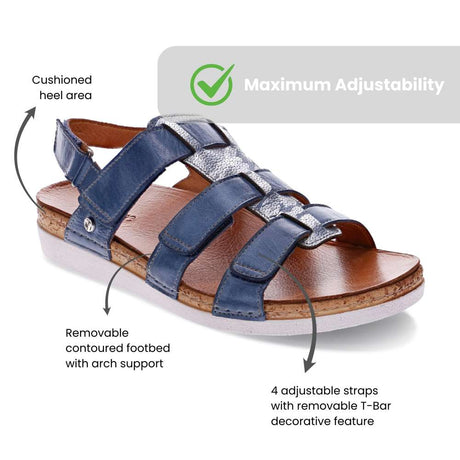 Revere Santorini Gladiator Sandal - Denim