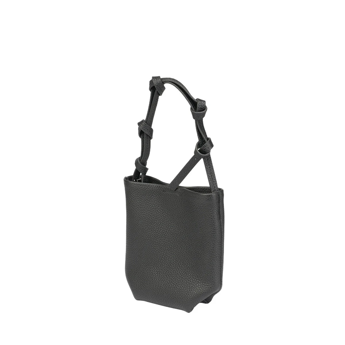 BAMEI Genuine Tuscany Leather Mini Bucket Bag - Black