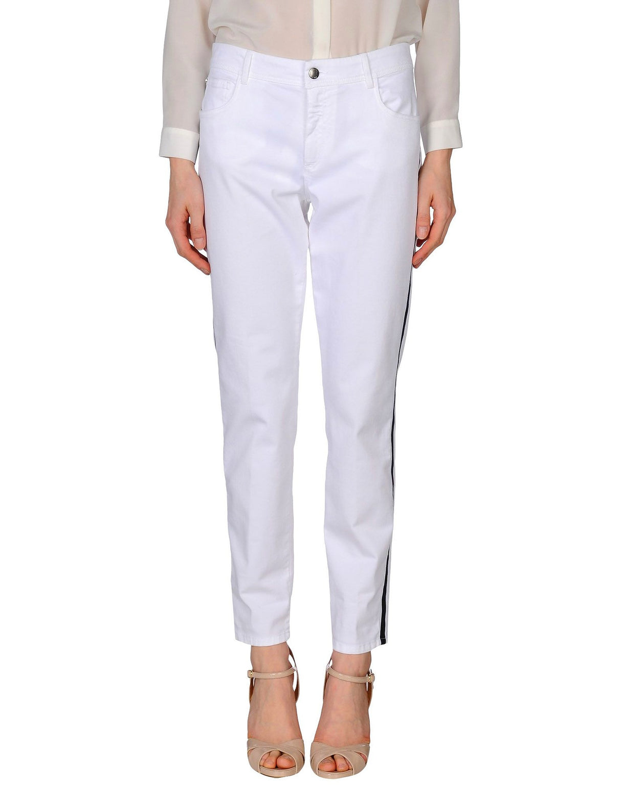 Blue Les Copains Womens Pants - White