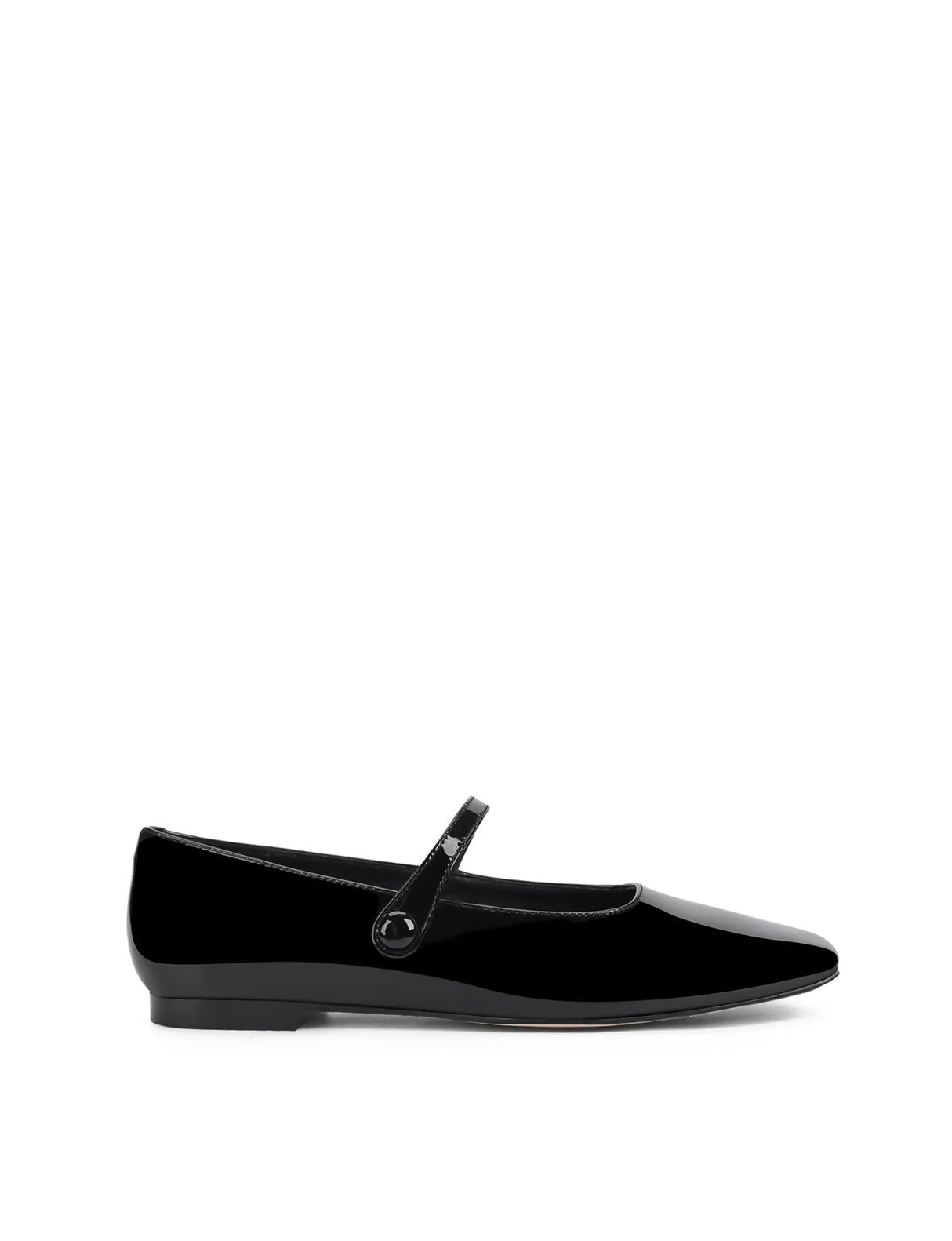 Siren Square Toe Ballets - Black Patent Leather