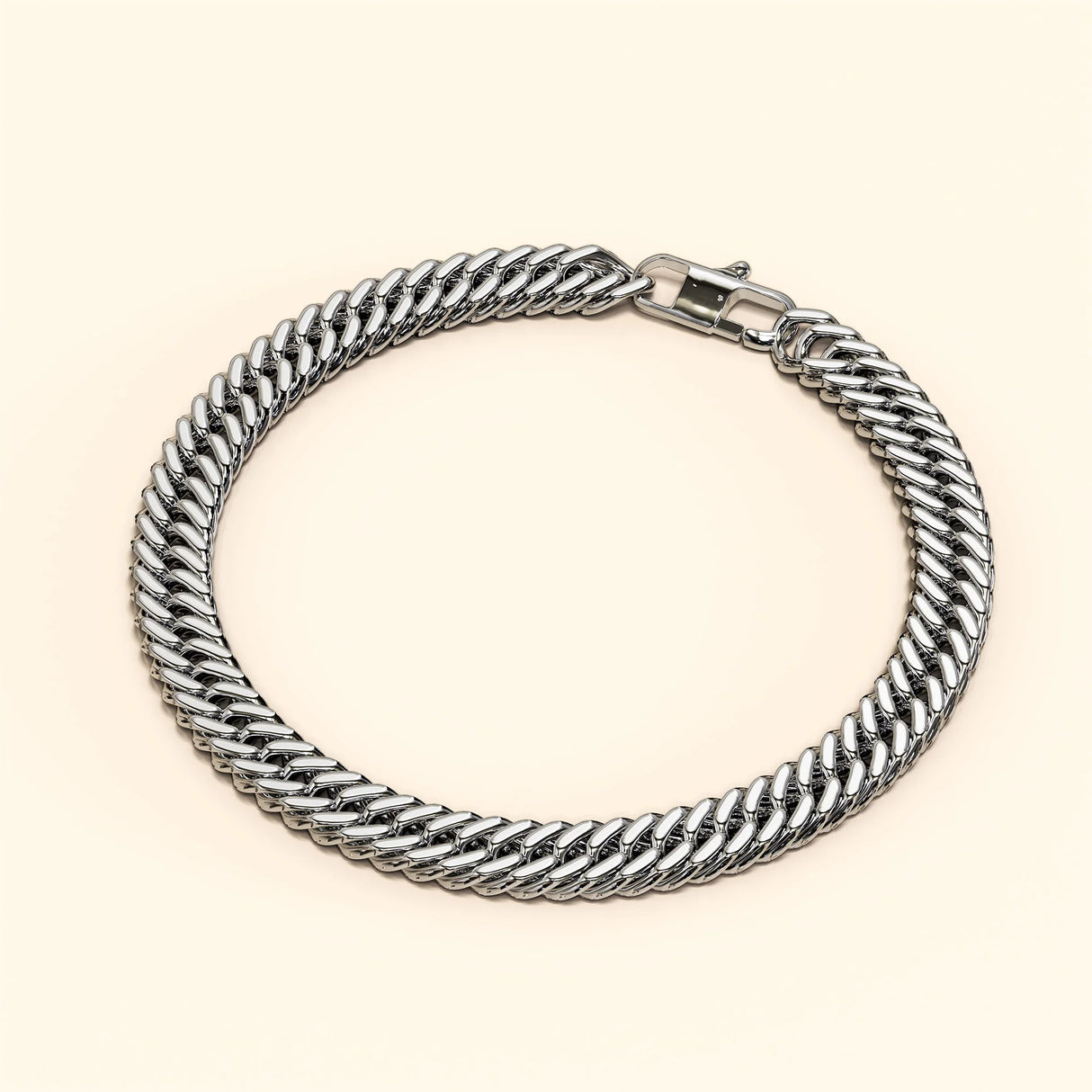 Bullion Gold Twirland High Polish Stainless Steel Chain Bracelet