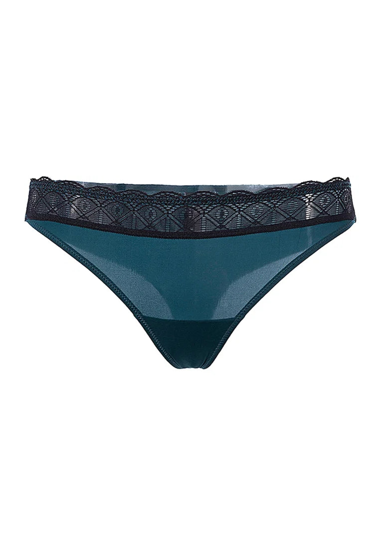 Dear Eve Lingerie French Resistance Thong - Green
