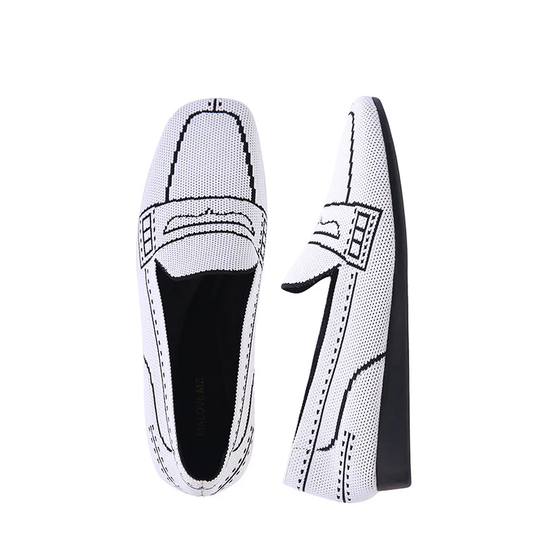 Comfortable Slip On Square Toe Loafers - White