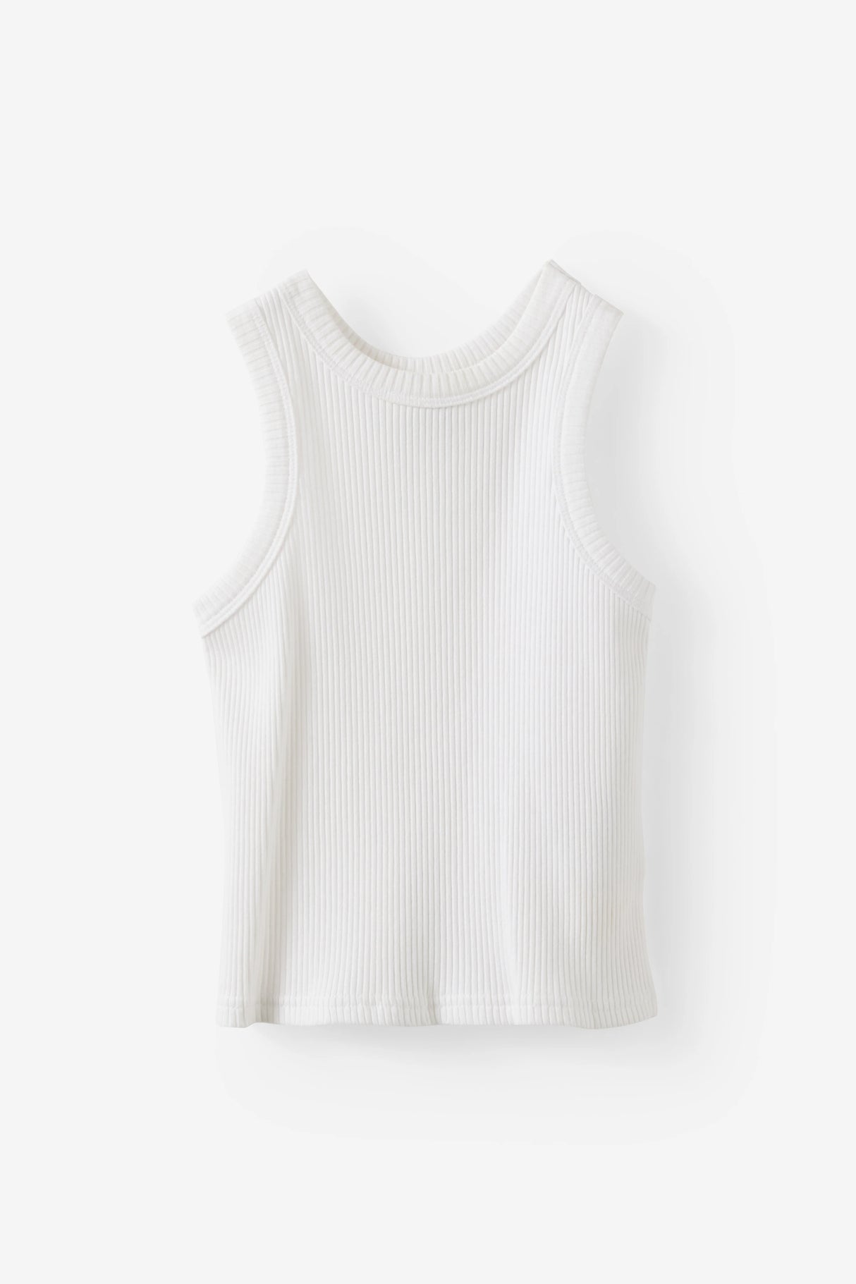 Cotton On Kids Girls Fitted Essential Tank - White Rib