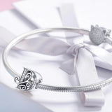 Solid 925 Sterling Silver Vintage Inspired Antique Alphabet Charm