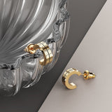 Bullion Gold Iris Zircon Gold Hoop Earrings