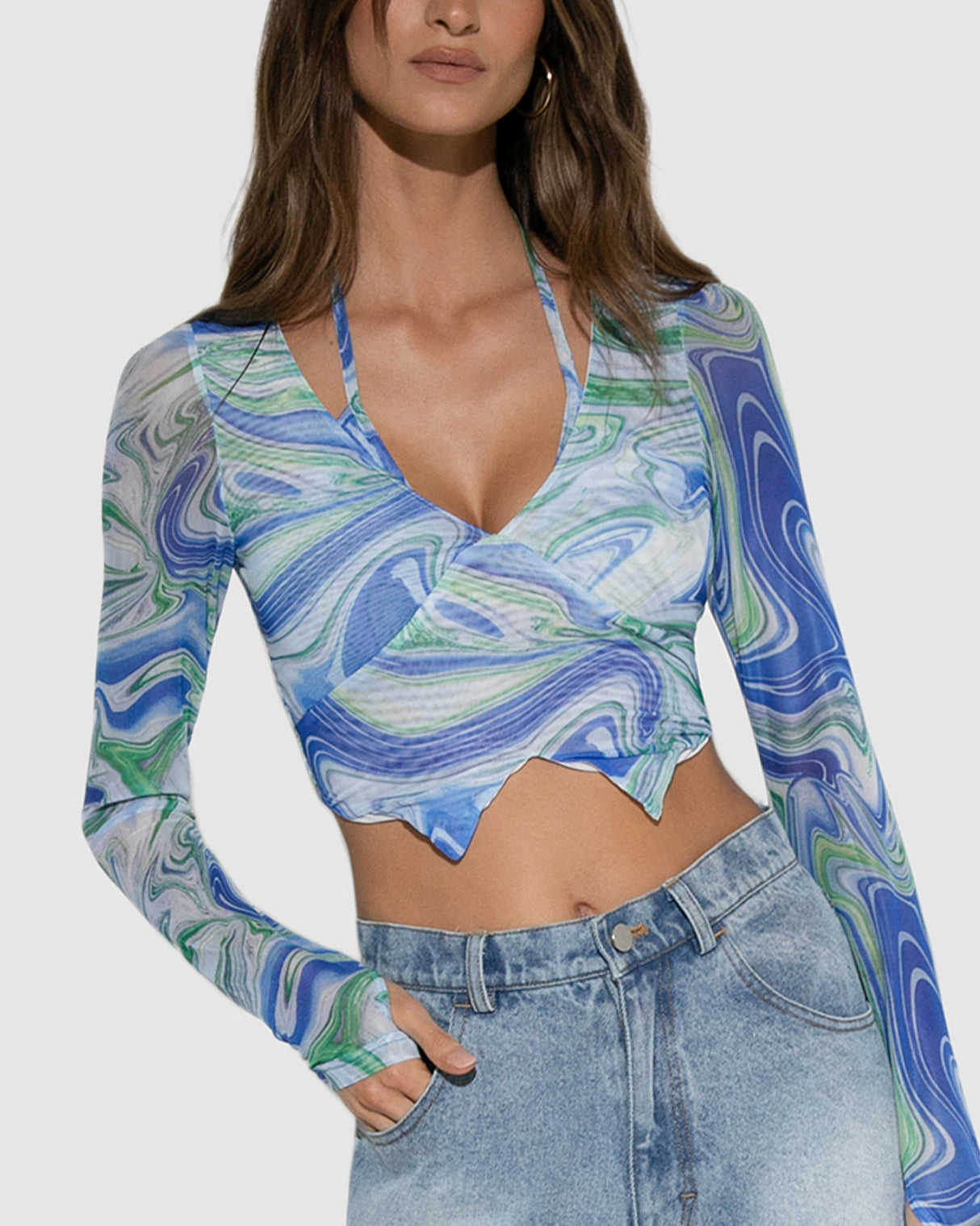 BY.DYLN Suki Top - Blue Print