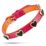 Bullion Gold Leather Orbit of Love Red Wrap Bracelet