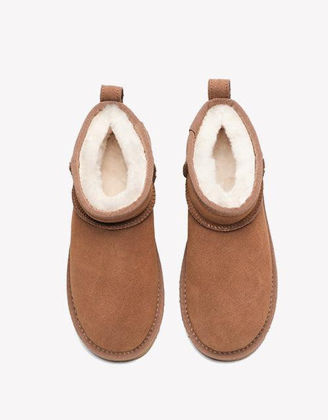 Julia Cow Suede Boots in Chestnut