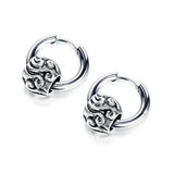 Bullion Gold Zen Bead Hoop White Gold Layered Earrings