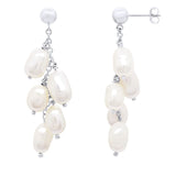 Drop Earrings Baroque Baroque Freshwater Pearl White Sterling Silver