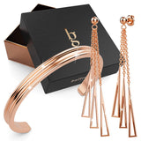 Boxed Make it Gold Earrings & Bangle Set in Rose Gold